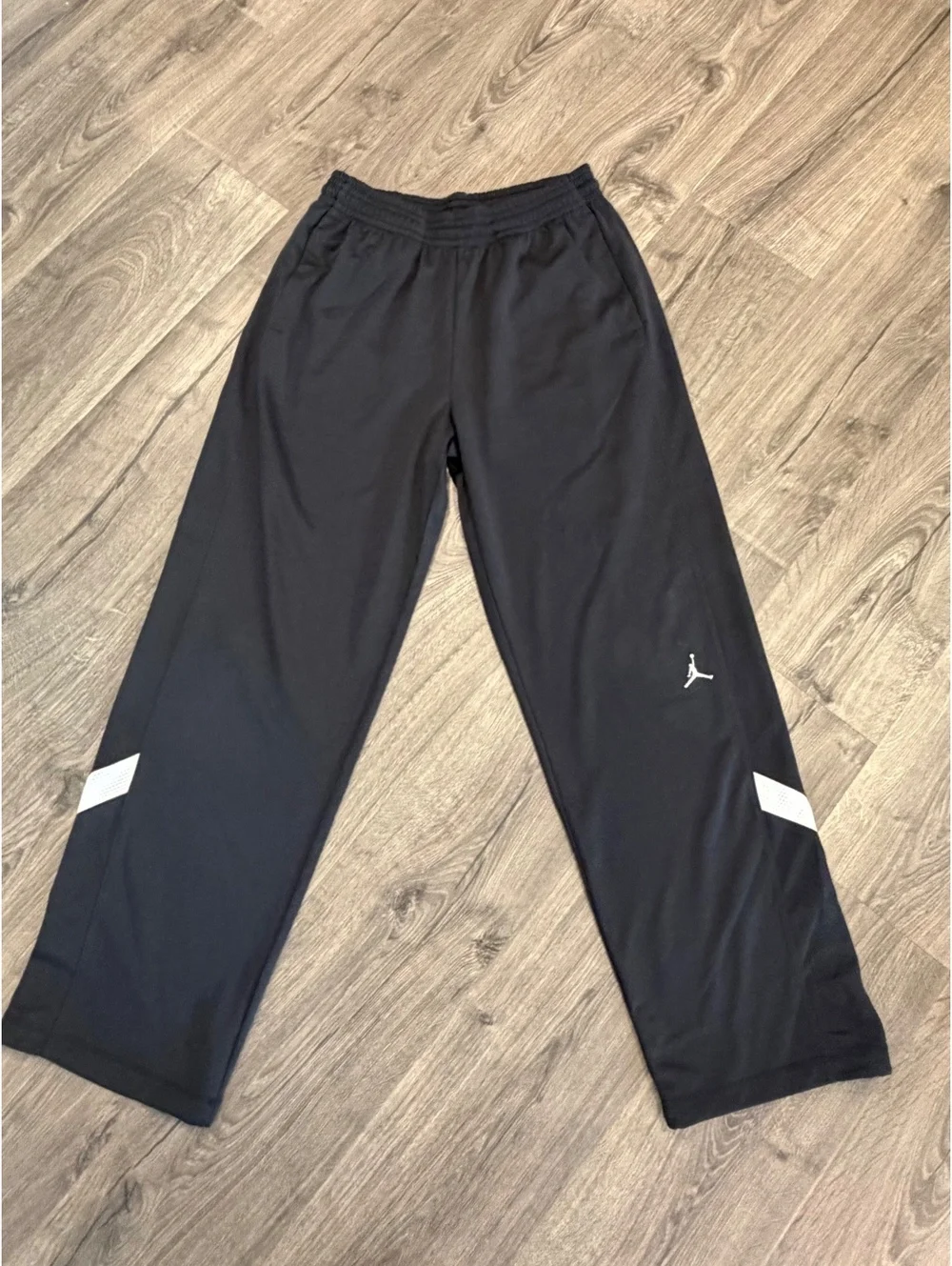 Jordan Black Dri-Fit Athletic Pants with White Accents Men’s Large